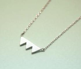 Triade silver triangle Necklace