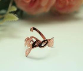  925 sterling silver LOVE YOU Ring in Rose Gold