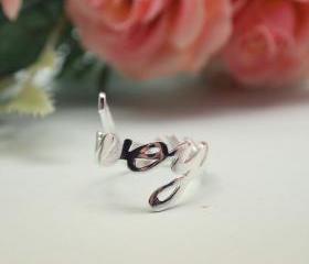  925 sterling silver LOVE YOU Ring in Silver