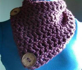  Le Petite Saranac Coconut Button Chunky Cowl - Fig (purple)