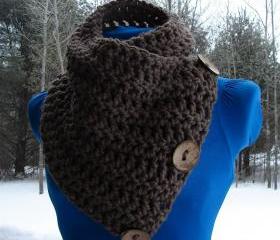 The Saranac Coconut Button Cowl Scarf - Taupe