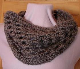 Chunky Granny Cowl Snood Cowl Scarf - Oxford Gray