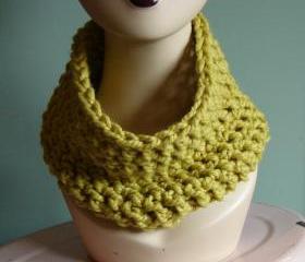 Chunky Cowl Snood Cowl Scarf - Citron (Yellow)