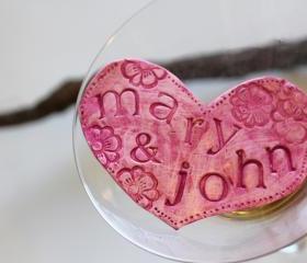 Personalized Heart Barrette, Valentines Day Hair clip, boho, gypsy, hippie, hair accessory