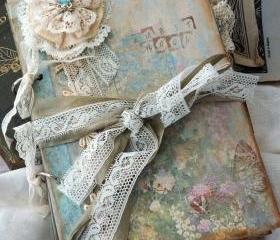  Lace Wedding Guest Book Vintage Cottage Style - Custom