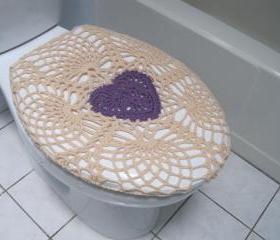 Crochet Toilet Seat Cover - beige/medium purple (TSC11B) & taupe heather/oatmeal (TSC11C)