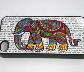 iPhone 4 / 4S Colorful Pattern Elephant Hard Cover Case iPhone 4/4S