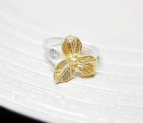 Adjustable 3 PETALS ring in silver