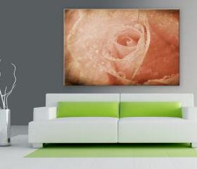 16x10 Digital printed Canvas vintage flower to your wall, rose petals (size: 16x10 inch plus border).