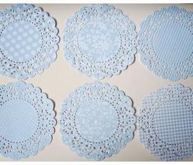 Parisian Lace Doily Spring Rain for Scrap booking or card making / pack 