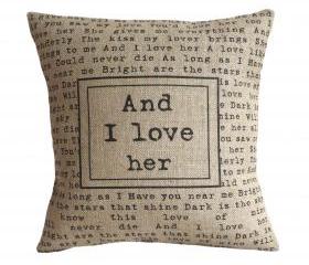 'And I Love Her' Pillow Cover 