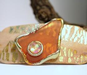 Barrette, Hair clip, boho, gypsy, hippie, gold, gilt, stones, hair accessory, formal, holiday, dressy, unique