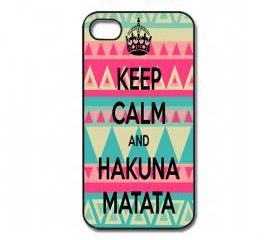 Keep Calm Hakuna Matata iPhone 4/ 4s /5 Case / Cover. Silicone Rubber / Hard Plastic