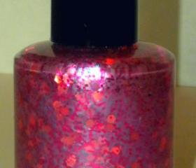 Nail Polish - Glitter Nail Polish - 'WATERMELON WHINE' - Glitter Nail Polish - 0.5 oz Full Sized Bottle