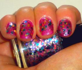 Nail Polish - Glitter Nail Polish - "KABOOM" - Holographic Glitter Nail Polish - 0.5 oz Full Sized Bottle