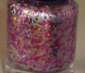 Nail Polish - Glitter Nail Polish - 'GALAXY' - Holographic Glitter Nail Polish - 0.5 oz Full Sized Bottle