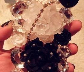 New Design Custom Unique Handmade, Exclusive original, Roses tie-in bright drill iphone 4S,iphone 5, samsuang I9300