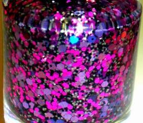 polish holographic nail pink somewhere glitter purple
