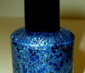 Nail Polish - COLORADO NIGHTS - Holographic Glitter - Blue Nail Polish - .5 oz Full Sized Bottle