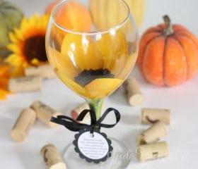 Sunflower painted wine glass that is dishwasher safe 