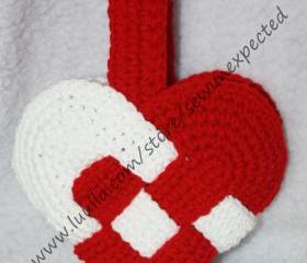 Crocheted Woven Heart Basket