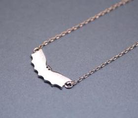 Cute Bat necklace in matte silver