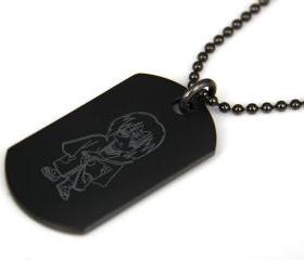 Naruto Uchiha Itachi Black coated Stainless Steel Dog Tag Necklace