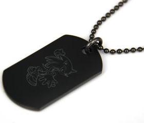 SONIC THE HEDGEHOG Black coated Stainless Steel Dog Tag Necklace