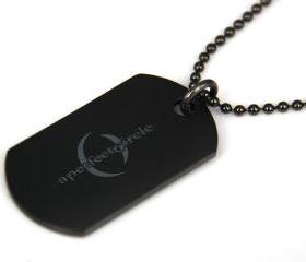 A Perfect Circle Black coated Stainless Steel Dog Tag Necklace