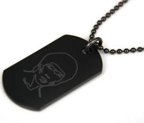 Bruce Lee Black coated Stainless Steel Dog Tag Necklace