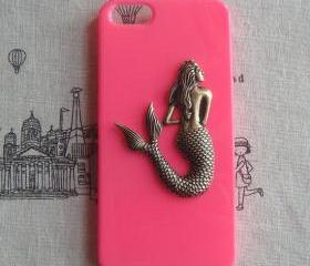 Steampunk Mermaid Pink hard case For Apple iPhone 5 case cover