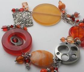 Red and orange charm bracelet