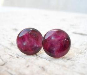 Nebula Earrings Studs Posts in Pink Purple, Planet Earrings, Space Studs