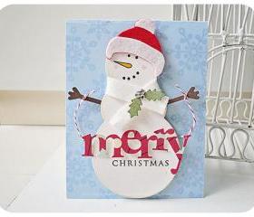 Merry Christmas Snowman Card