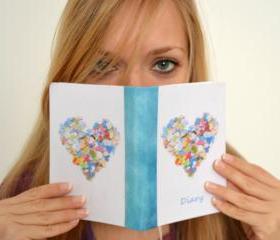 Heart diary - handmade bound journal, 144 pages