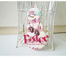 Red and white Snowman Card 