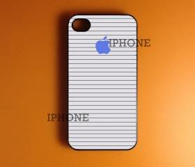 Iphone case - Blue Apple stripes , Iphone 4 case , Iphone 4s case