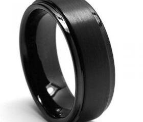Tungsten wedding band ' FREE ENGRAVING ', MMTR083 8mm Tungsten Carbide engagement ring
