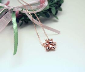 Gift Wrapping Bow Necklace in pink gold