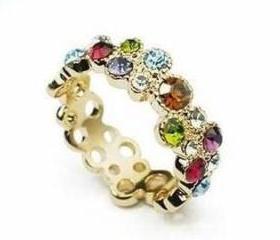18K Rose Gold Plated Made with Genuine Swarovski Crystal Engagement Promise Ring, Size 7