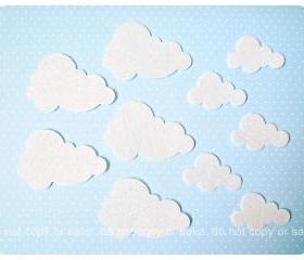 10 mixed clouds shape felt 