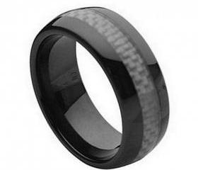 Ceramic Ring 'FREE ENGRAVING' Wedding White carbon fiber Band MMCR238 8mm Black Ceramic engagement ring