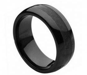 Ceramic Ring 'FREE ENGRAVING' Wedding Black carbon fiber Band MMCR235 8mm Black Ceramic engagement ring