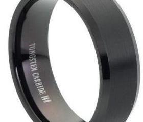 Tungsten wedding band ' FREE ENGRAVING ', MMTR166 8mm Tungsten Carbide engagement ring