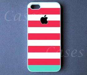 Iphone 5 Case - Pink Blue Stripes Iphone 5 Cover