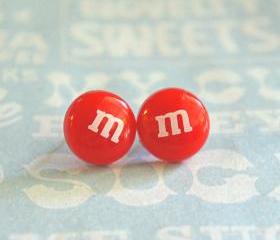 m&m's stud earrings