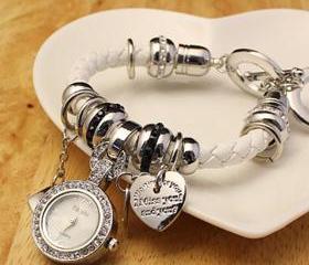 Fashion Weave Bracelet Rhinestone Watch