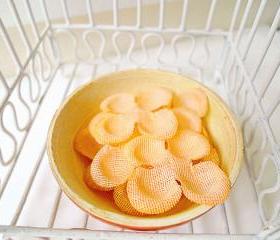 10 Burlap flowers peach petal / pack 