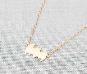 Tiny Batman Necklace in gold