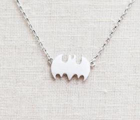 Tiny Batman Necklace in Silver